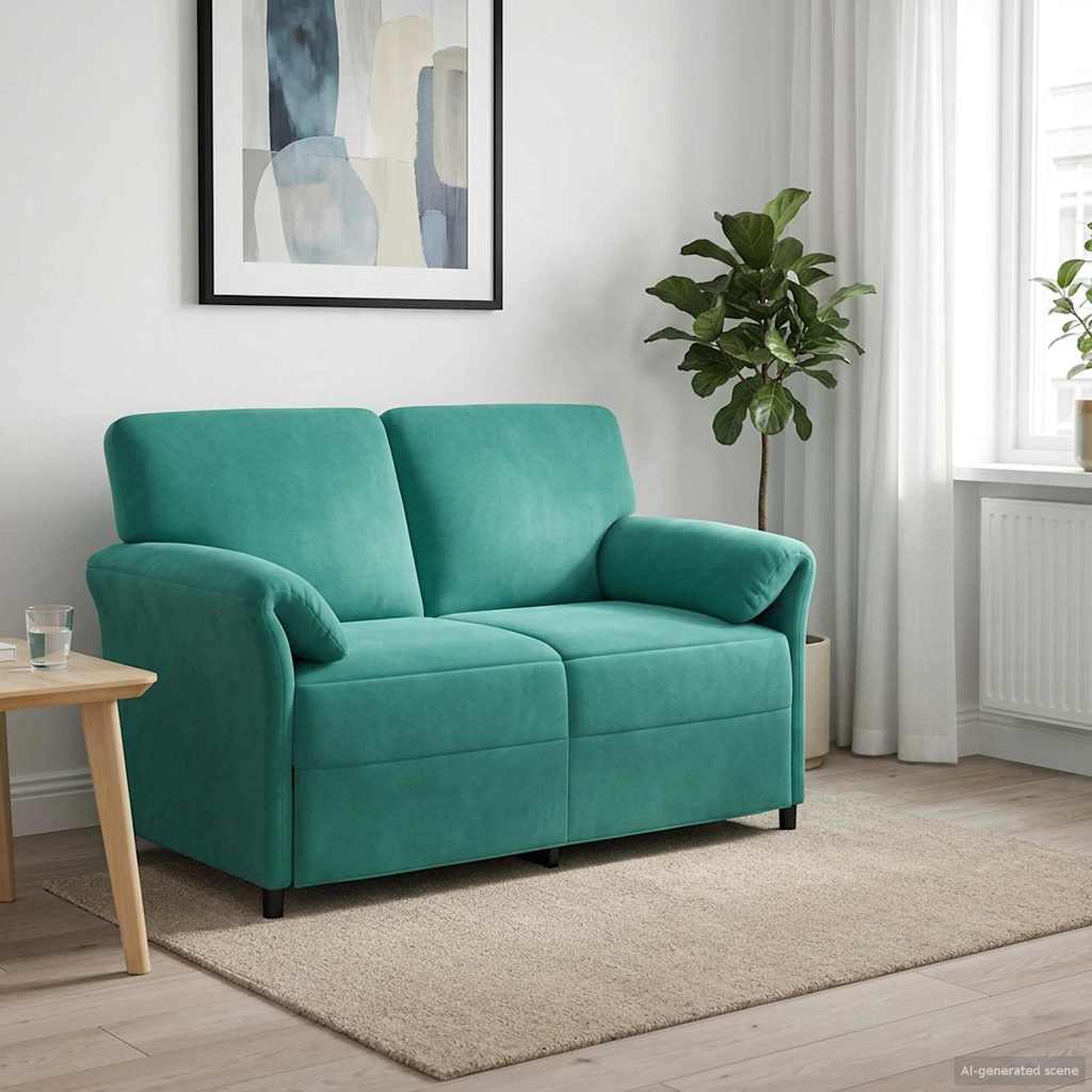 vidaXL 2-Sitzer Sofa Hellgrau 138 x 83 x 95 cm Samt