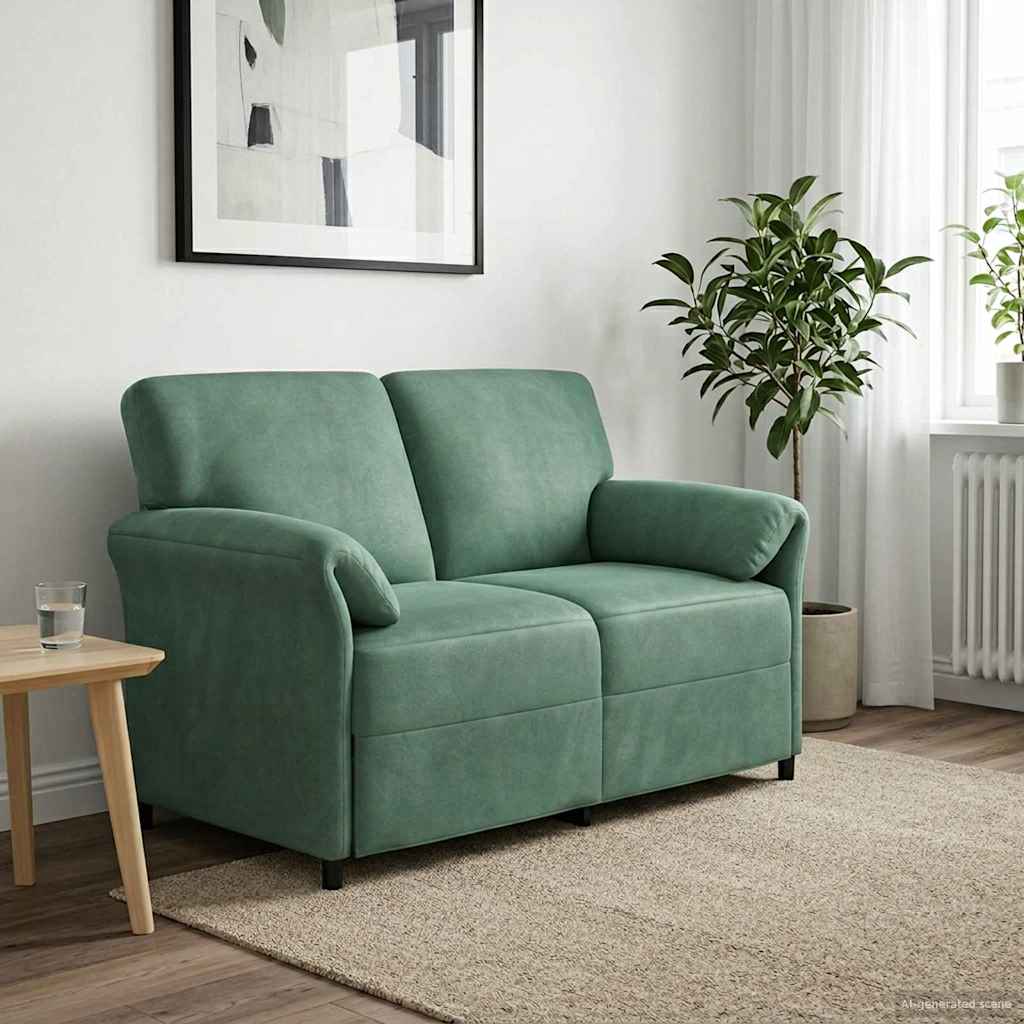 vidaXL 2-Sitzer Sofa Meergrün 138 x 83 x 95 cm Samt