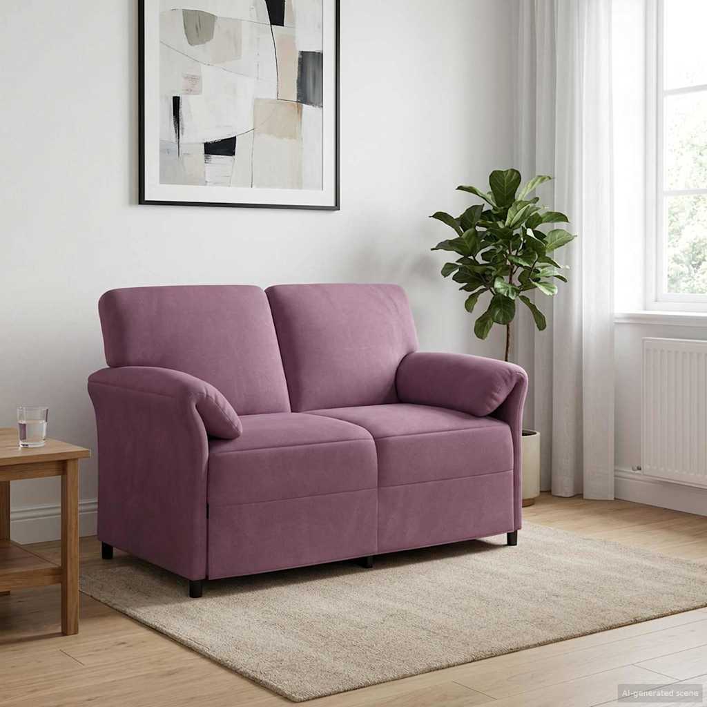 vidaXL 2-Sitzer Sofa Hellgrau 138 x 83 x 95 cm Samt
