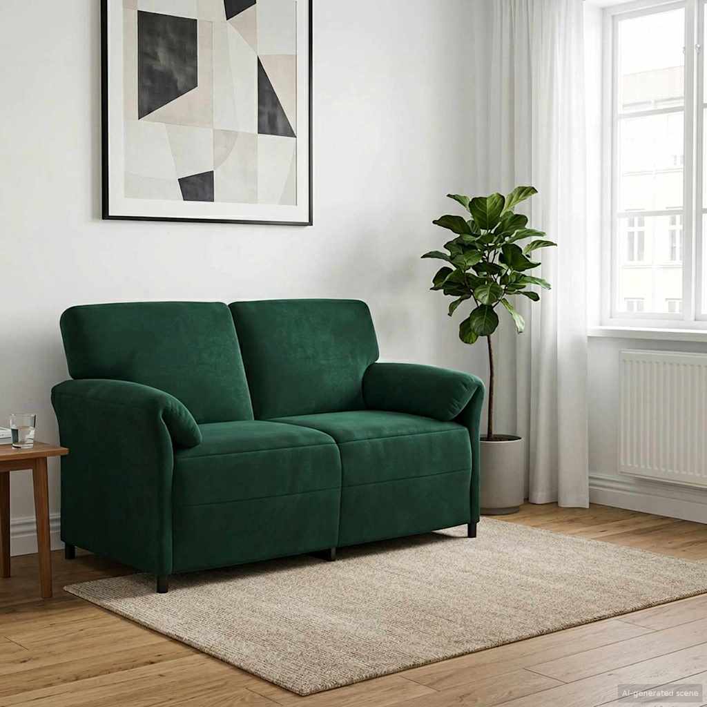 vidaXL 2-Sitzer Sofa Hellgrau 138 x 83 x 95 cm Samt