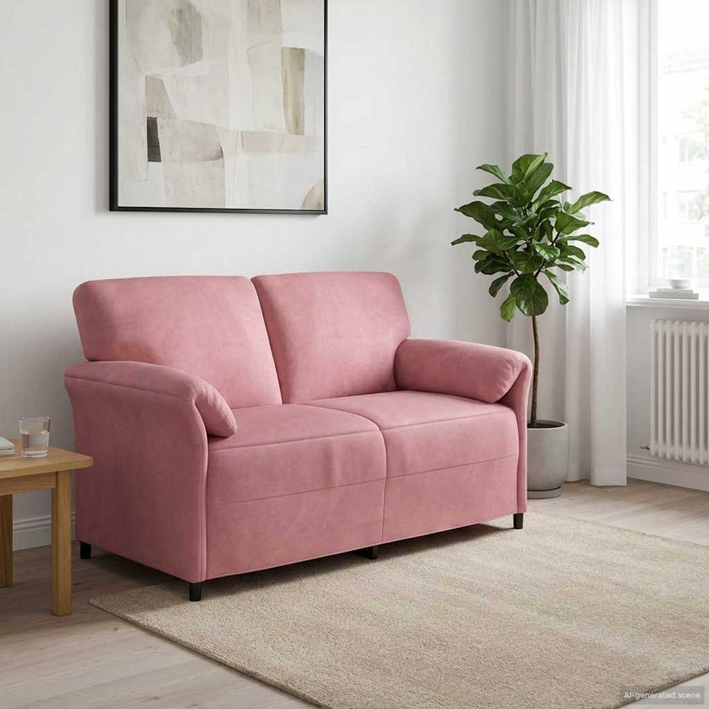 vidaXL 2-Sitzer Sofa Hellgrau 138 x 83 x 95 cm Samt