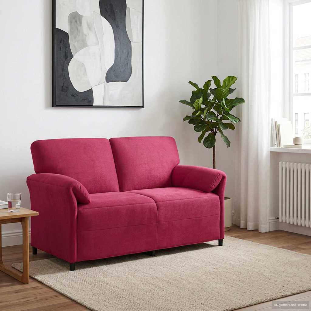 vidaXL 2-Sitzer Sofa Hellgrau 138 x 83 x 95 cm Samt