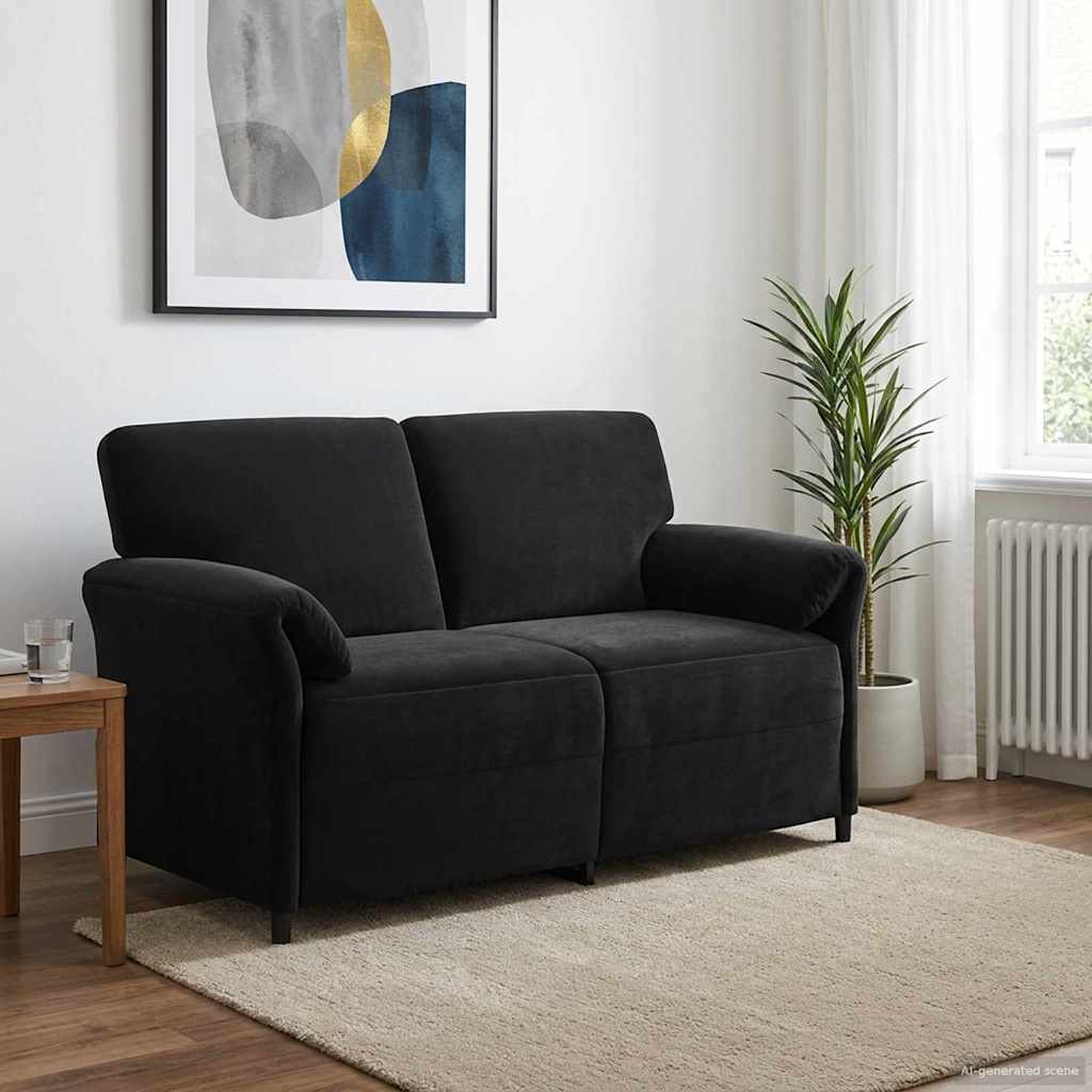 vidaXL 2-Sitzer Sofa Hellgrau 138 x 83 x 95 cm Samt