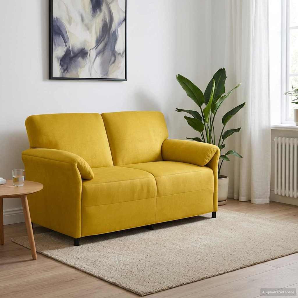 vidaXL 2-Sitzer Sofa Hellgrau 138 x 83 x 95 cm Samt