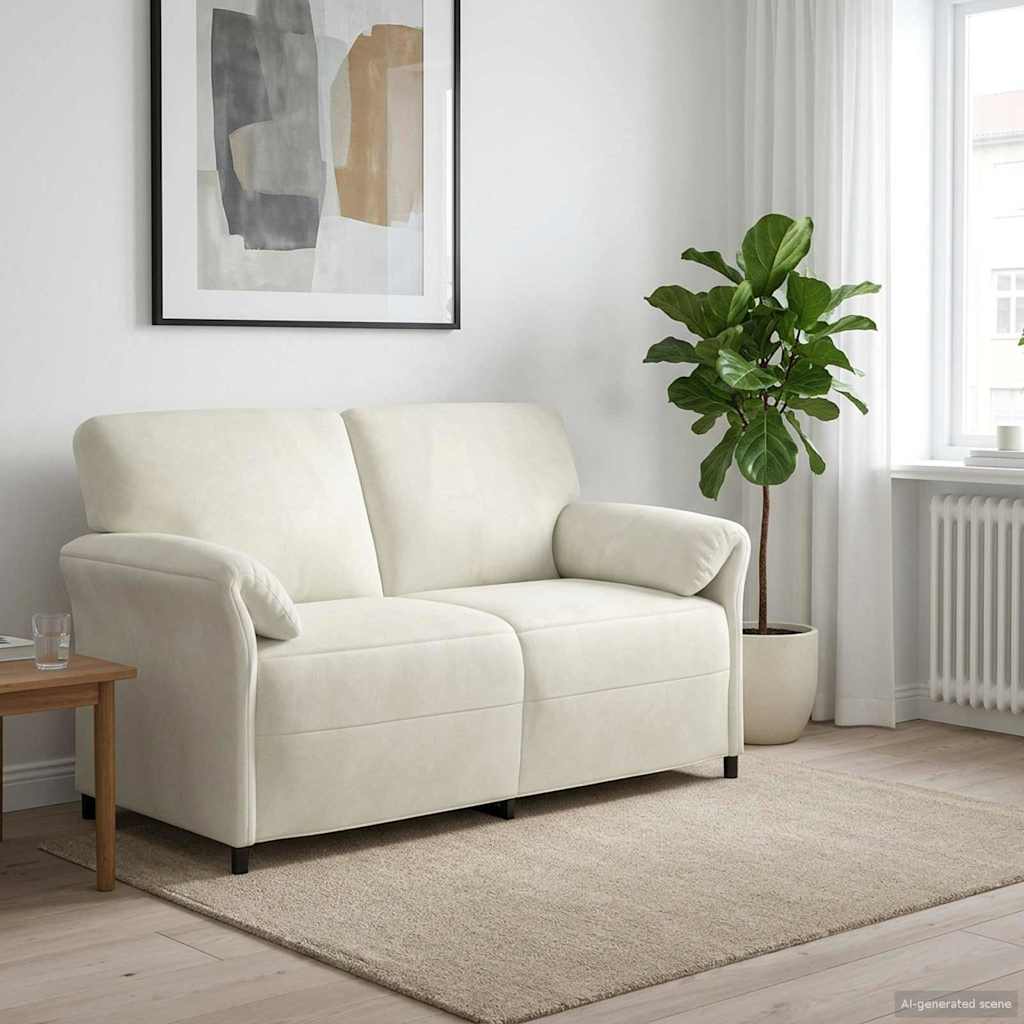 vidaXL 2-Sitzer Sofa Hellgrau 138 x 83 x 95 cm Samt