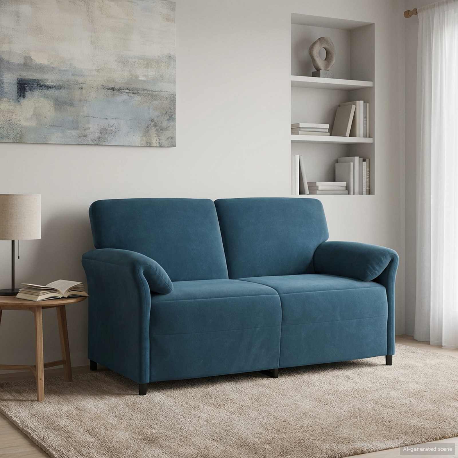vidaXL 2-Sitzer Sofa Hellgrau 138 x 83 x 95 cm Samt