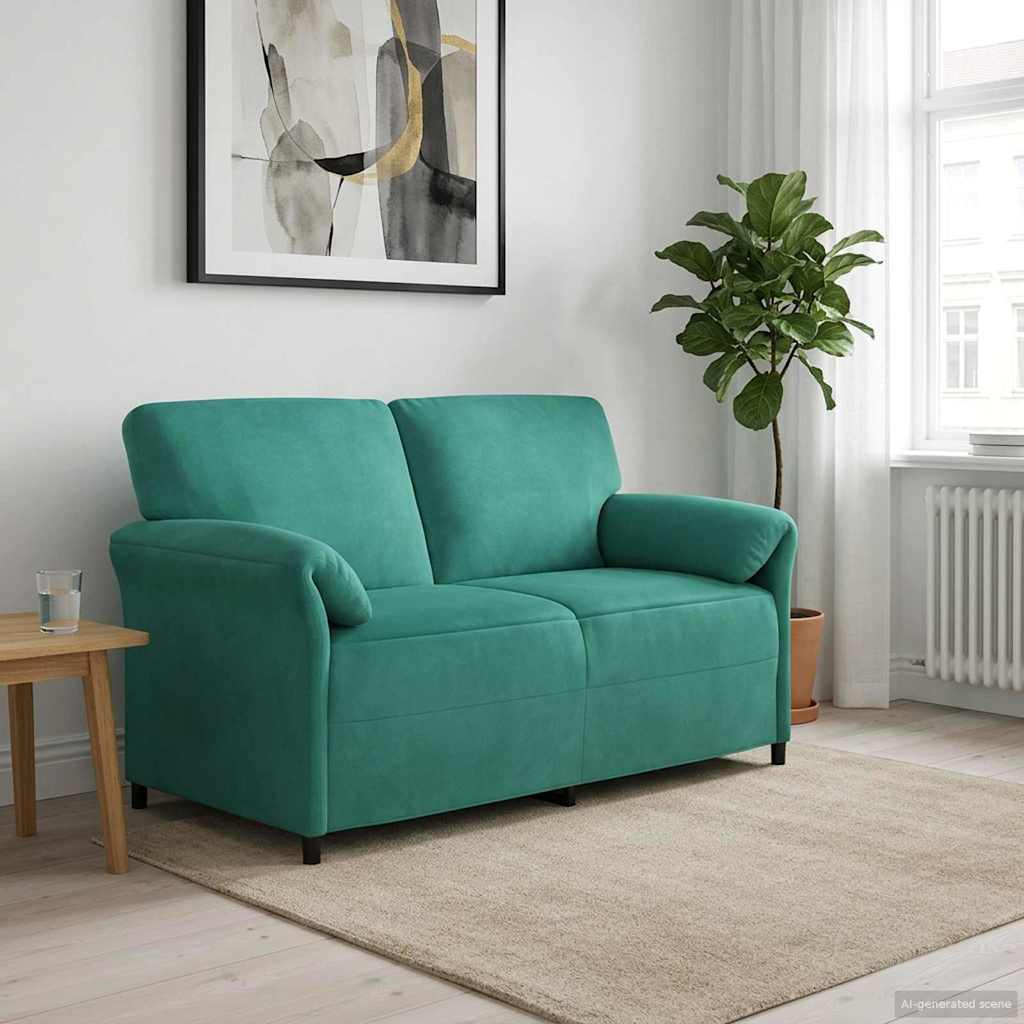 vidaXL 2-Sitzer Sofa Hellgrau 138 x 83 x 95 cm Samt