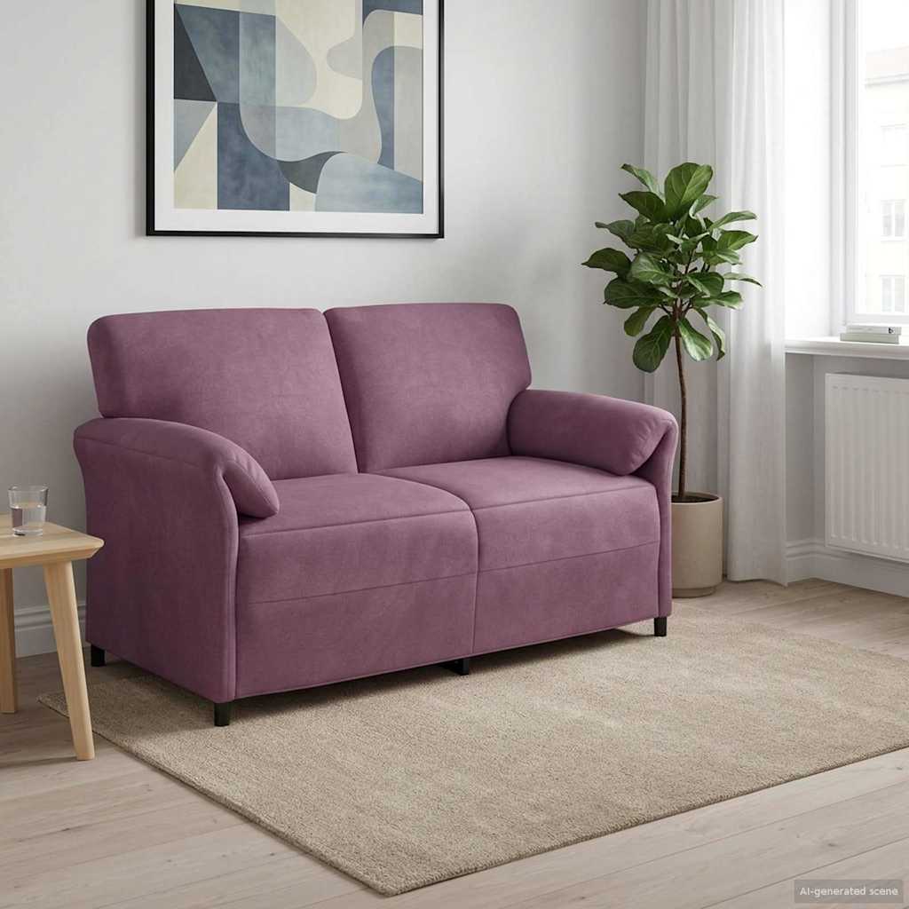 vidaXL 2-Sitzer Sofa Hellgrau 138 x 83 x 95 cm Samt