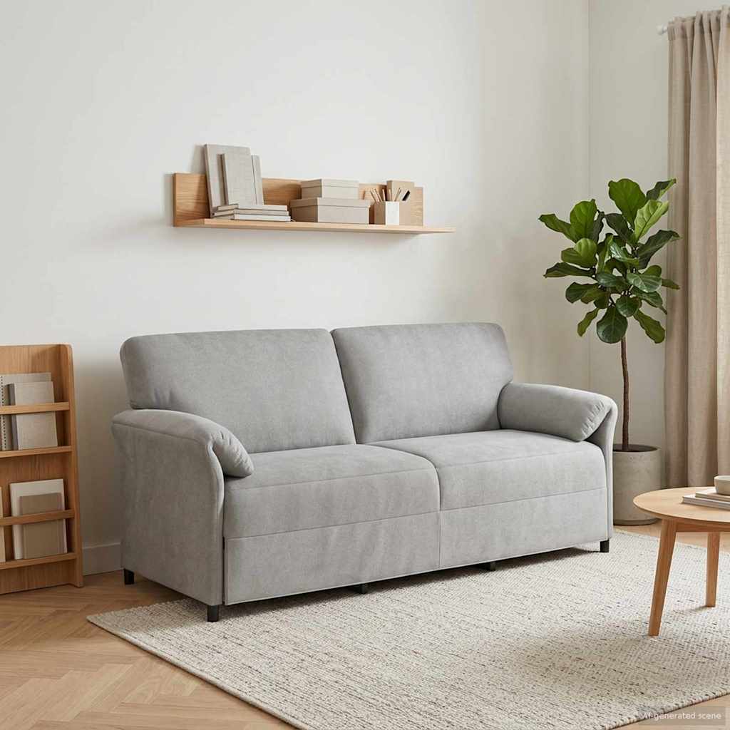 vidaXL 3-Sitzer-Sofa Hellgrau 198 x 83 x 95 cm Samt