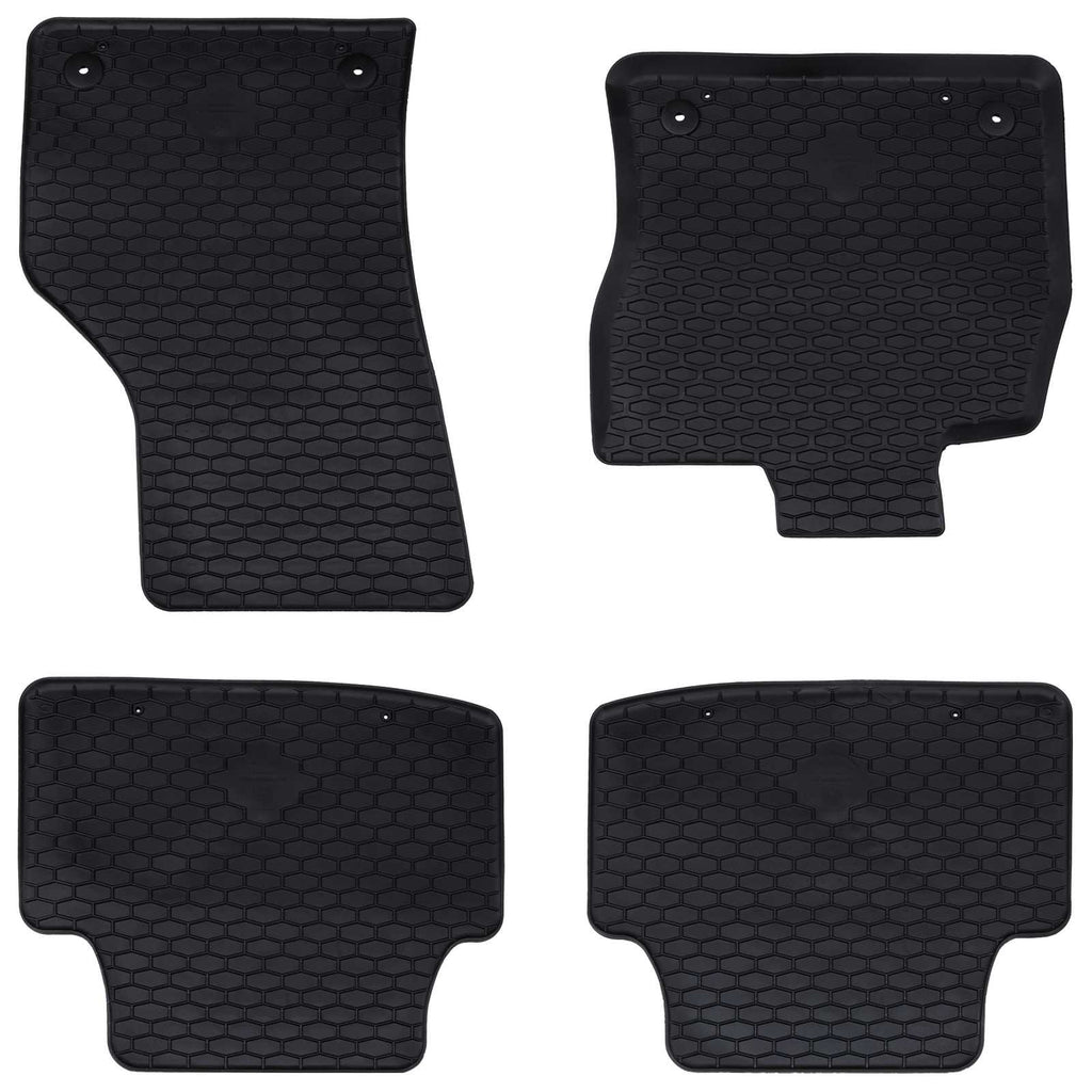 vidaXL Autofußmatte 4 pcs Schwarz Gummi