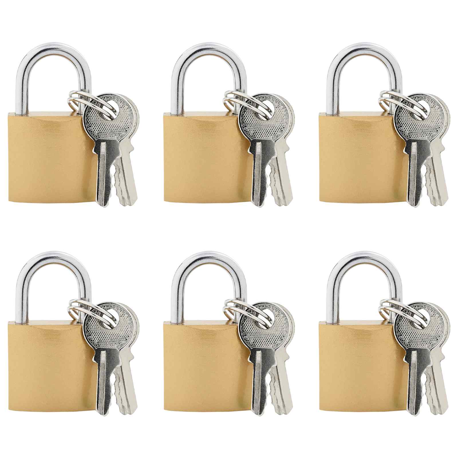 vidaXL U Schloss mit Schlüsseln 6 pcs Messing Eisen