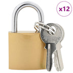 vidaXL U Schloss mit Schlüsseln 12 pcs Messing Eisen