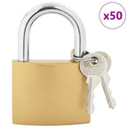 vidaXL U Schloss mit Schlüsseln 50 pcs Messing Eisen