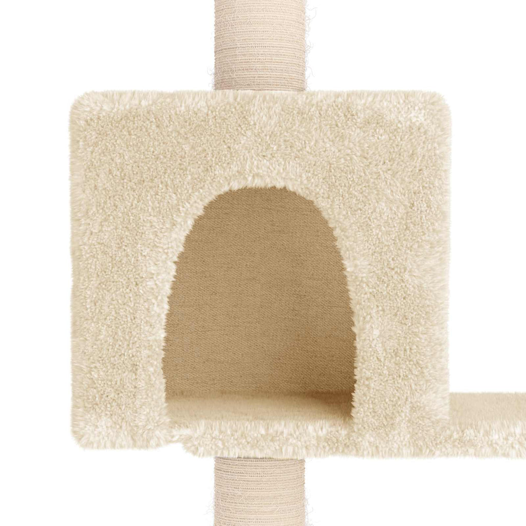 vidaXL Katzennbaum mit Sisal-Kratzsäulen Creme 177,5 cm
