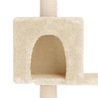 vidaXL Katzennbaum mit Sisal-Kratzsäulen Creme 177,5 cm