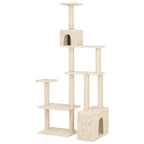 vidaXL Katzennbaum mit Sisal-Kratzsäulen Creme 177,5 cm