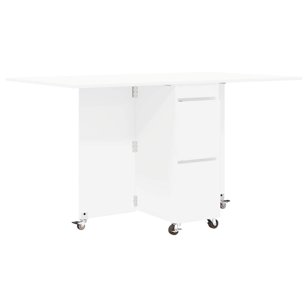 vidaXL Esstisch 2 pcs 140 x 80 x 77 cm Holzwerkstoff Weiß Rechtwinklig