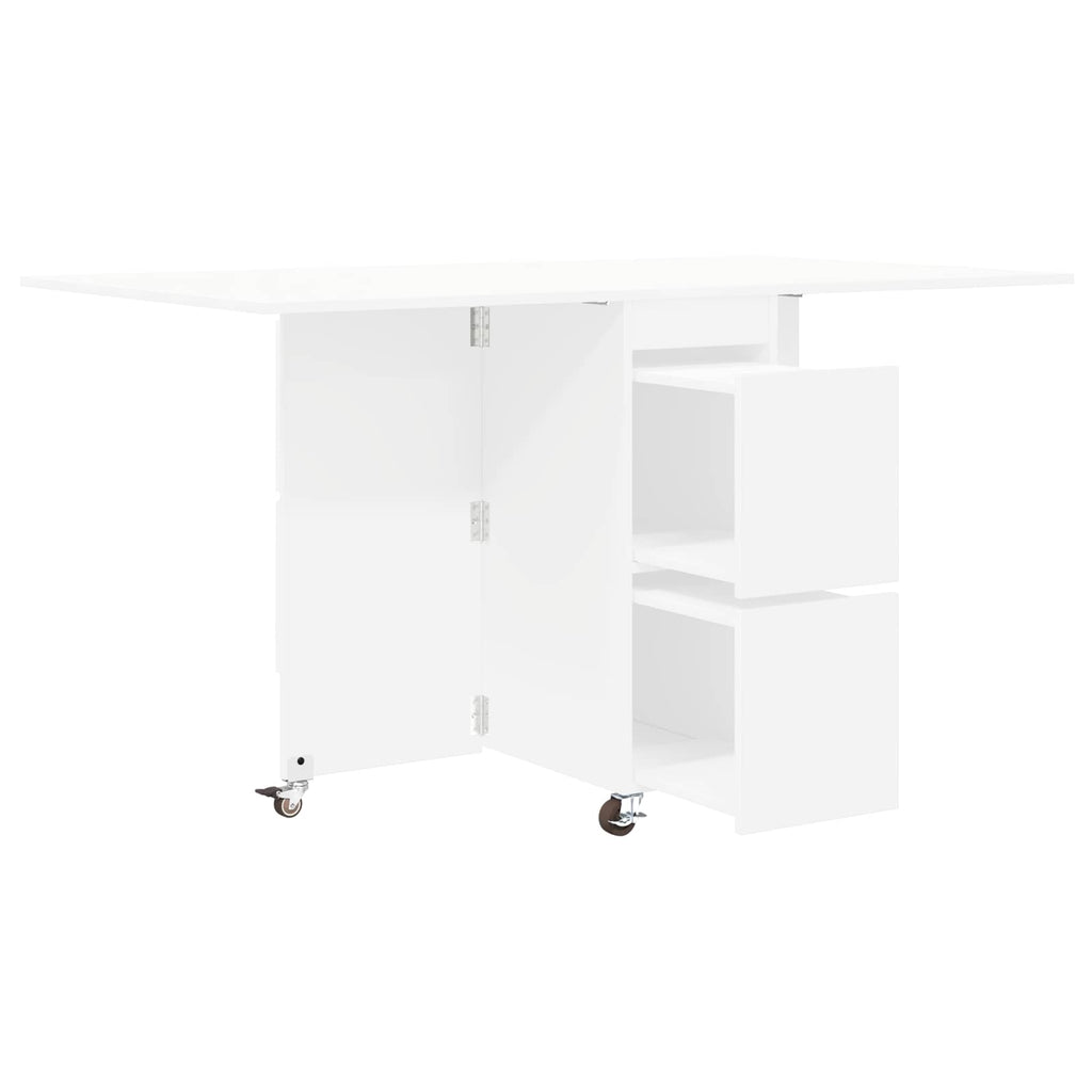 vidaXL Esstisch 2 pcs 140 x 80 x 77 cm Holzwerkstoff Weiß Rechtwinklig