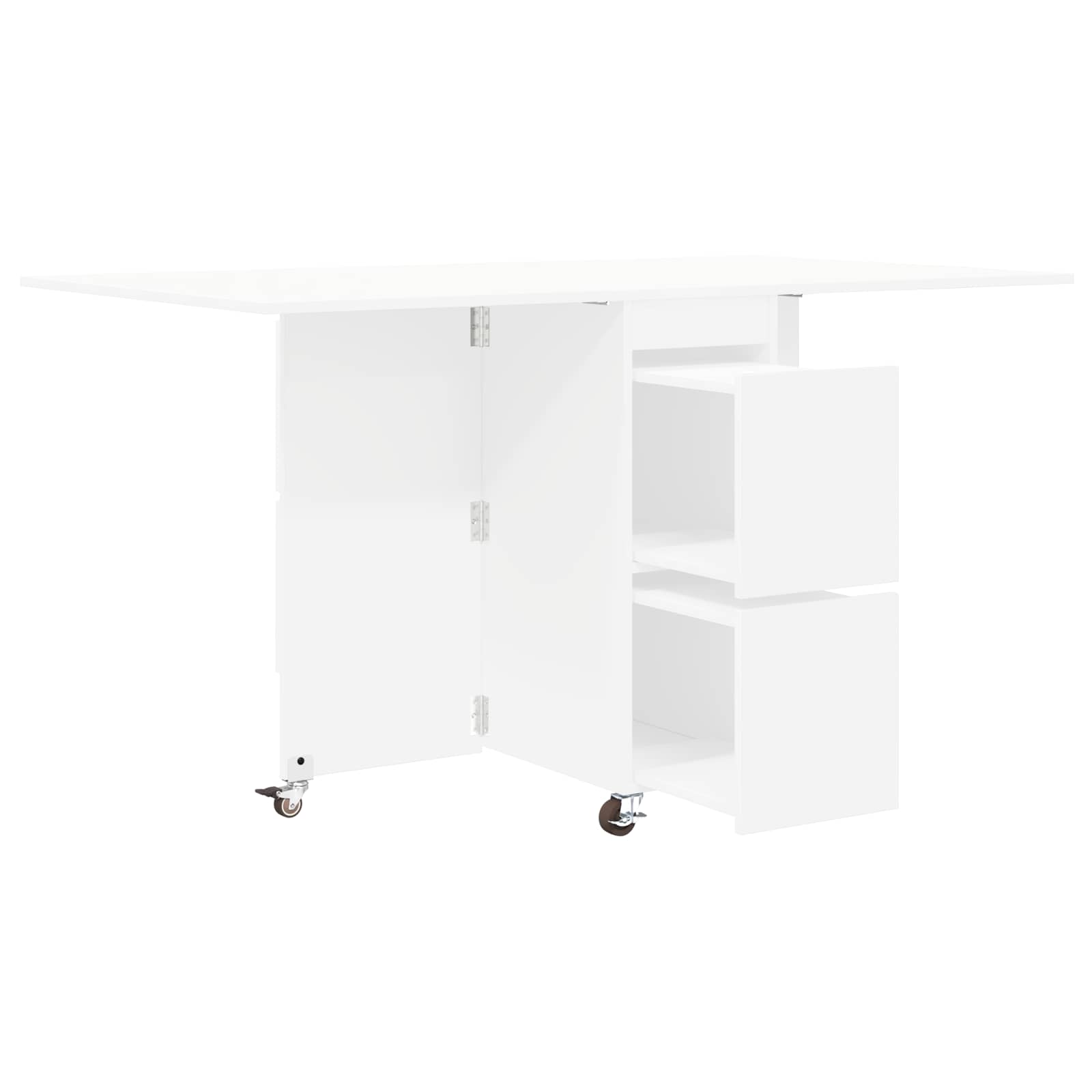 vidaXL Esstisch 2 pcs 140 x 80 x 77 cm Holzwerkstoff Weiß Rechtwinklig