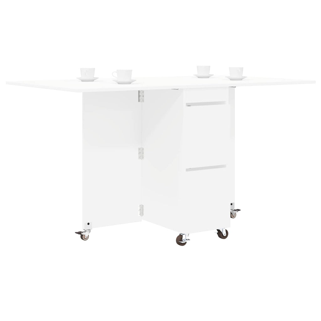 vidaXL Esstisch 2 pcs 140 x 80 x 77 cm Holzwerkstoff Weiß Rechtwinklig