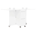 vidaXL Esstisch 2 pcs 140 x 80 x 77 cm Holzwerkstoff Weiß Rechtwinklig