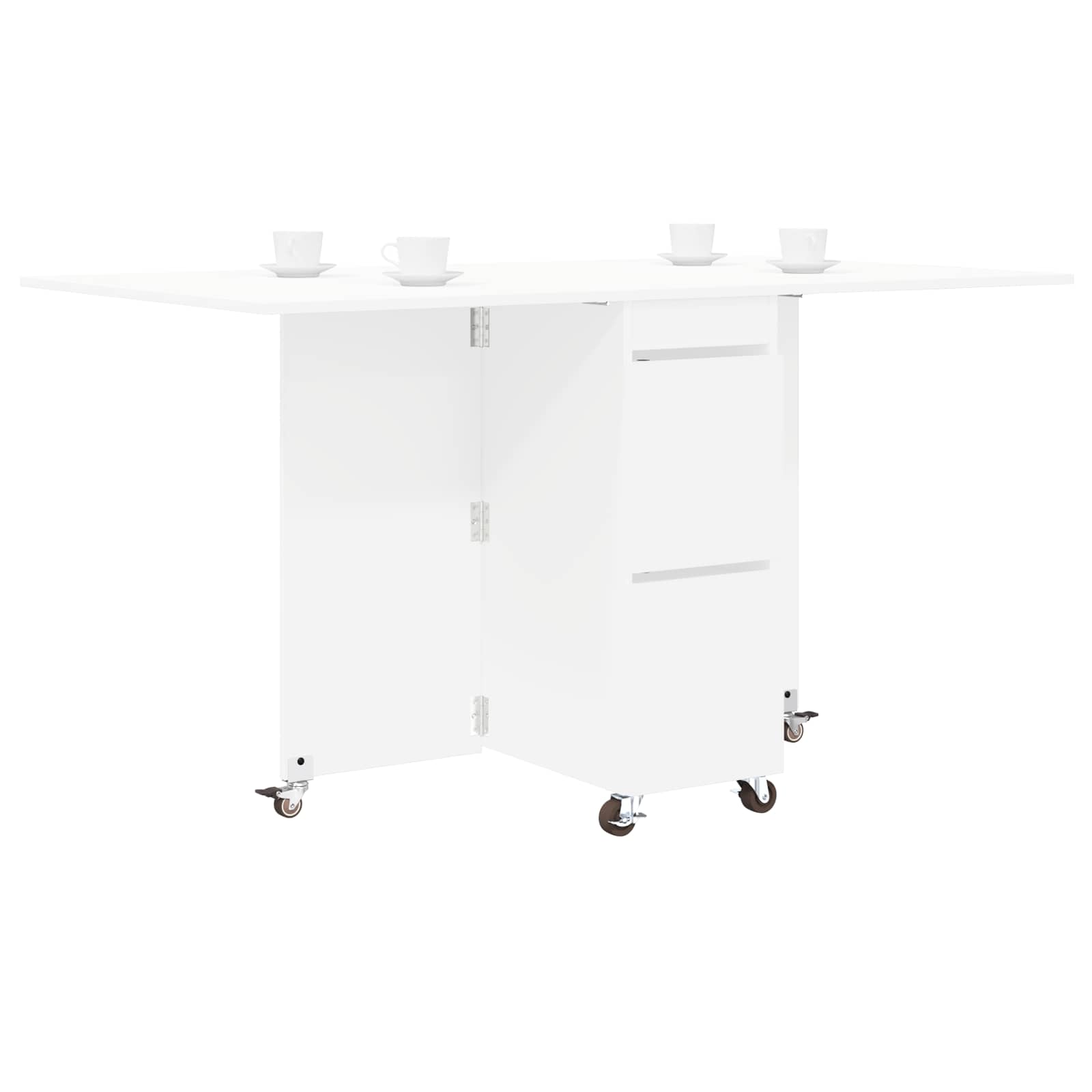vidaXL Esstisch 2 pcs 140 x 80 x 77 cm Holzwerkstoff Weiß Rechtwinklig