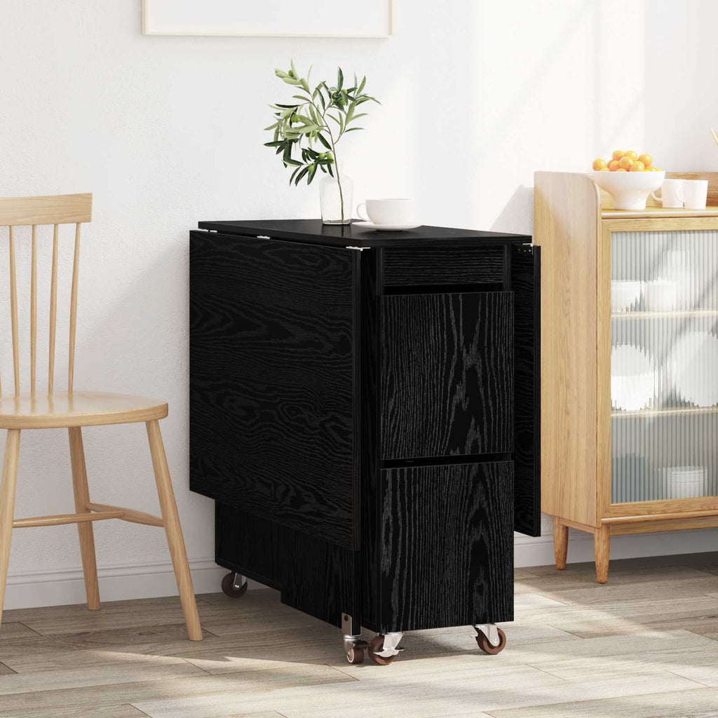 vidaXL Esstisch 2 pcs 140 x 80 x 77 cm Holzwerkstoff Schwarze Eiche