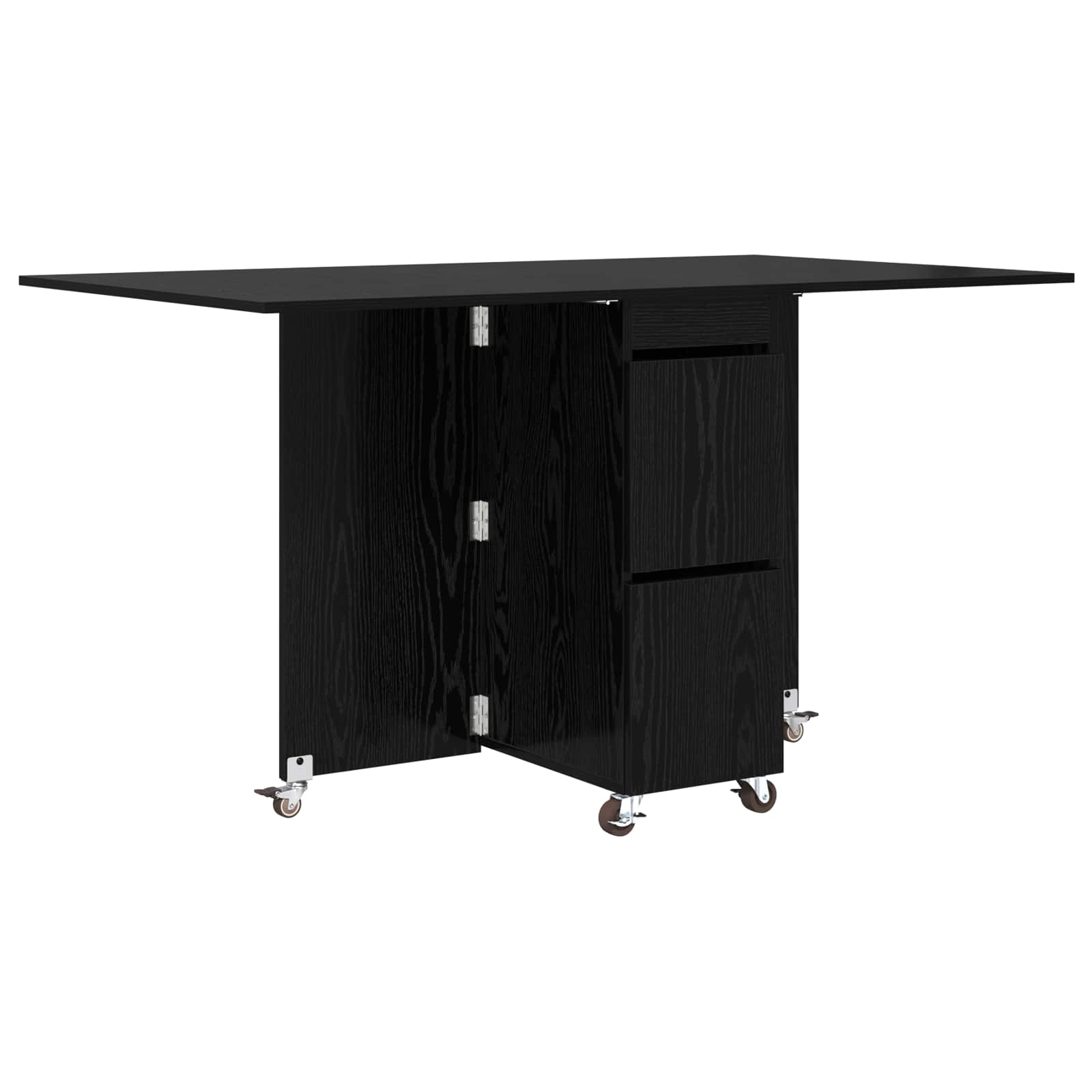 vidaXL Esstisch 2 pcs 140 x 80 x 77 cm Holzwerkstoff Schwarze Eiche