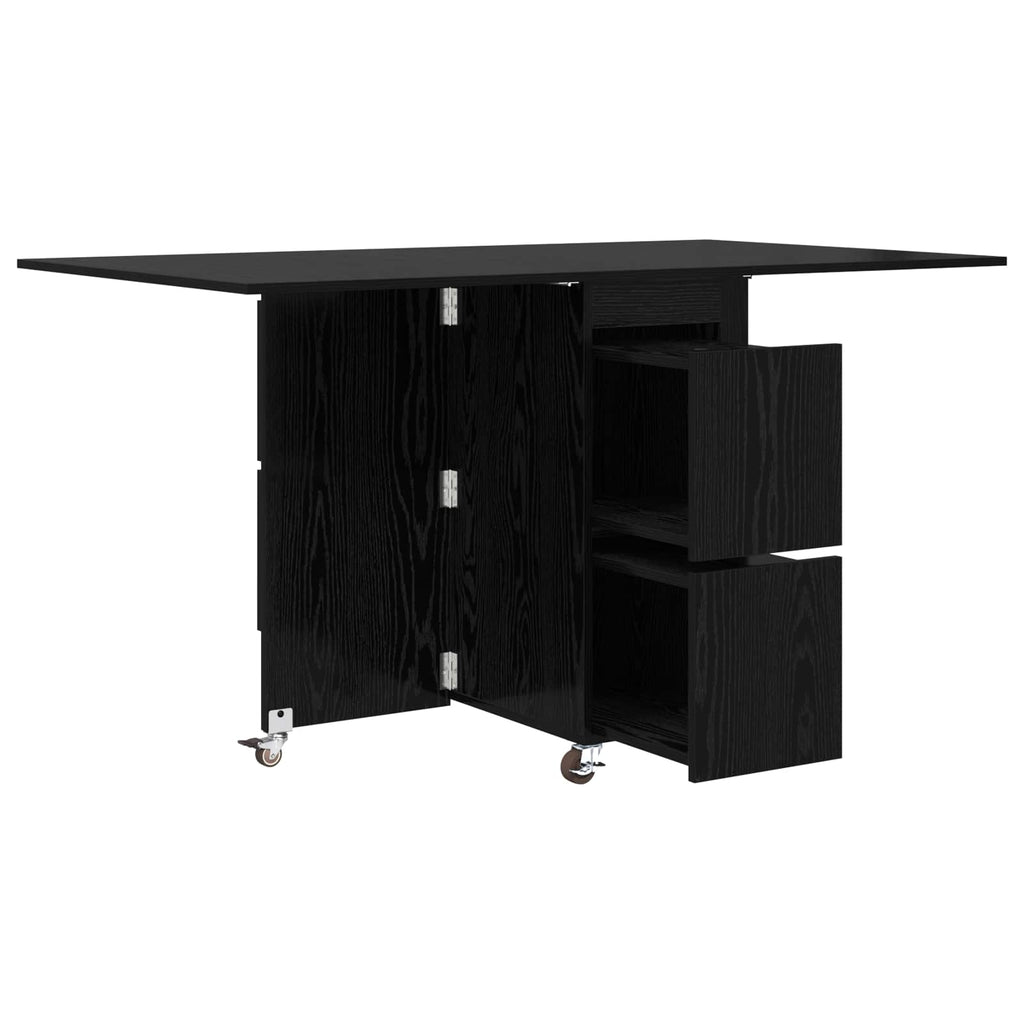 vidaXL Esstisch 2 pcs 140 x 80 x 77 cm Holzwerkstoff Schwarze Eiche