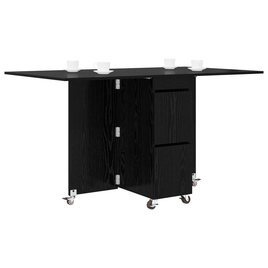 vidaXL Esstisch 2 pcs 140 x 80 x 77 cm Holzwerkstoff Schwarze Eiche