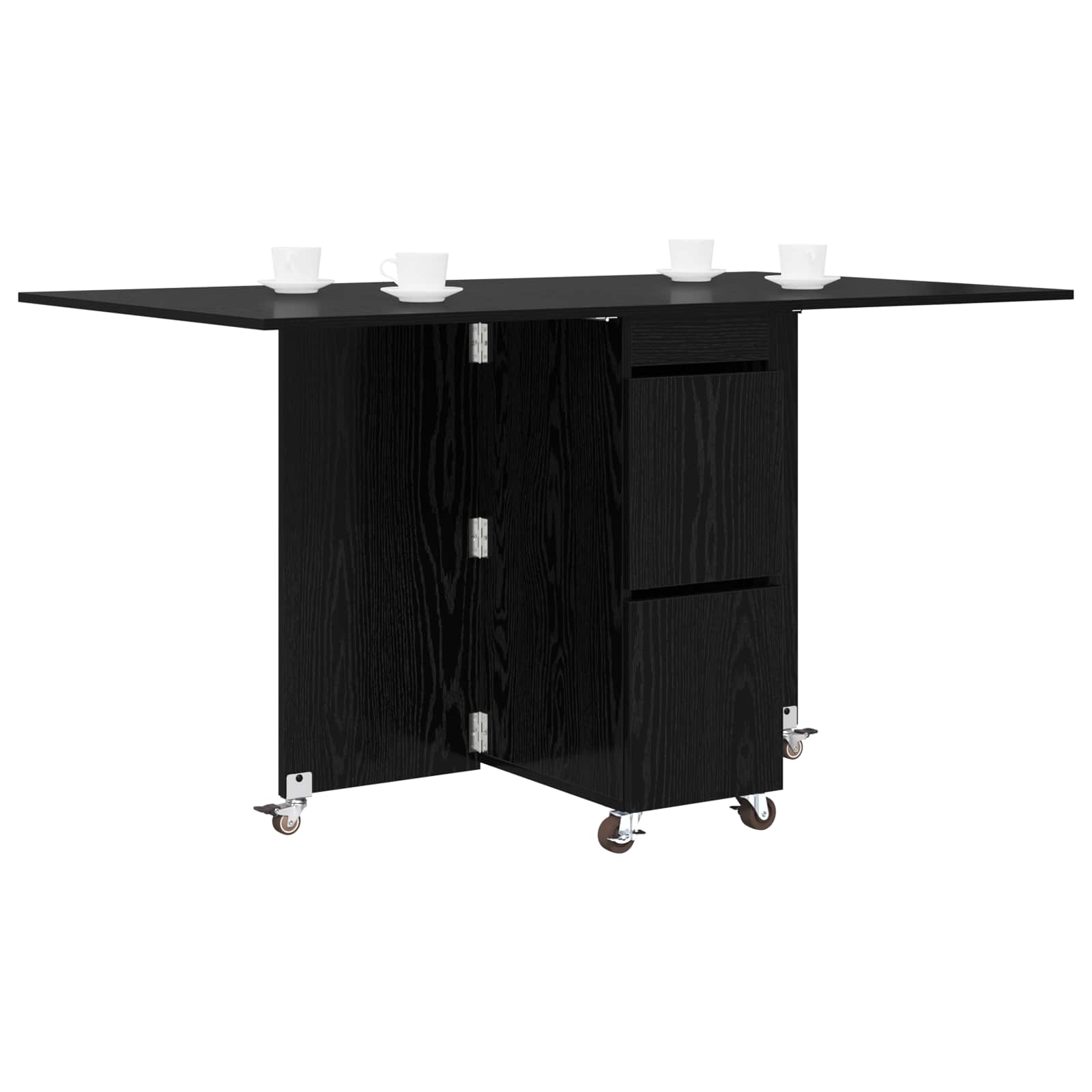 vidaXL Esstisch 2 pcs 140 x 80 x 77 cm Holzwerkstoff Schwarze Eiche