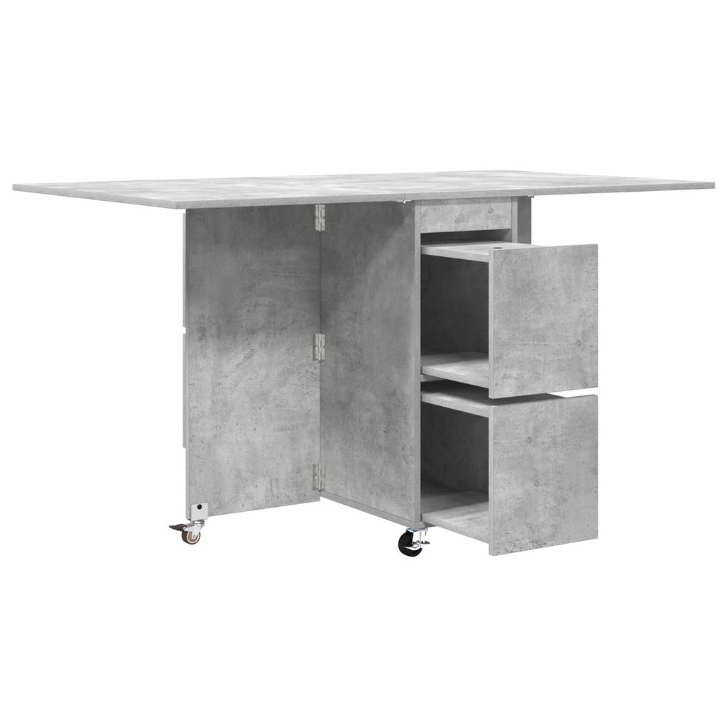 vidaXL Esstisch 2 pcs 140 x 80 x 77 cm Holzwerkstoff Betongrau