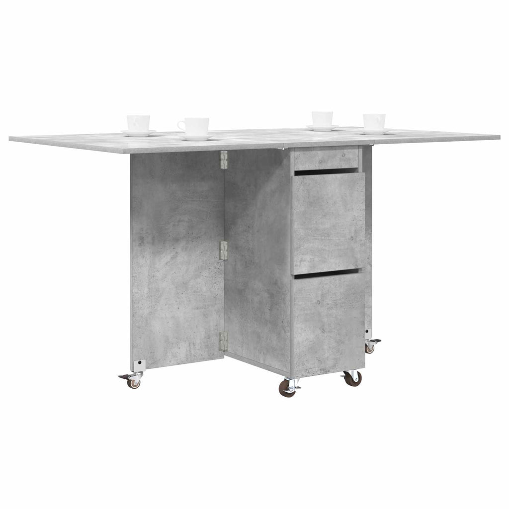 vidaXL Esstisch 2 pcs 140 x 80 x 77 cm Holzwerkstoff Betongrau