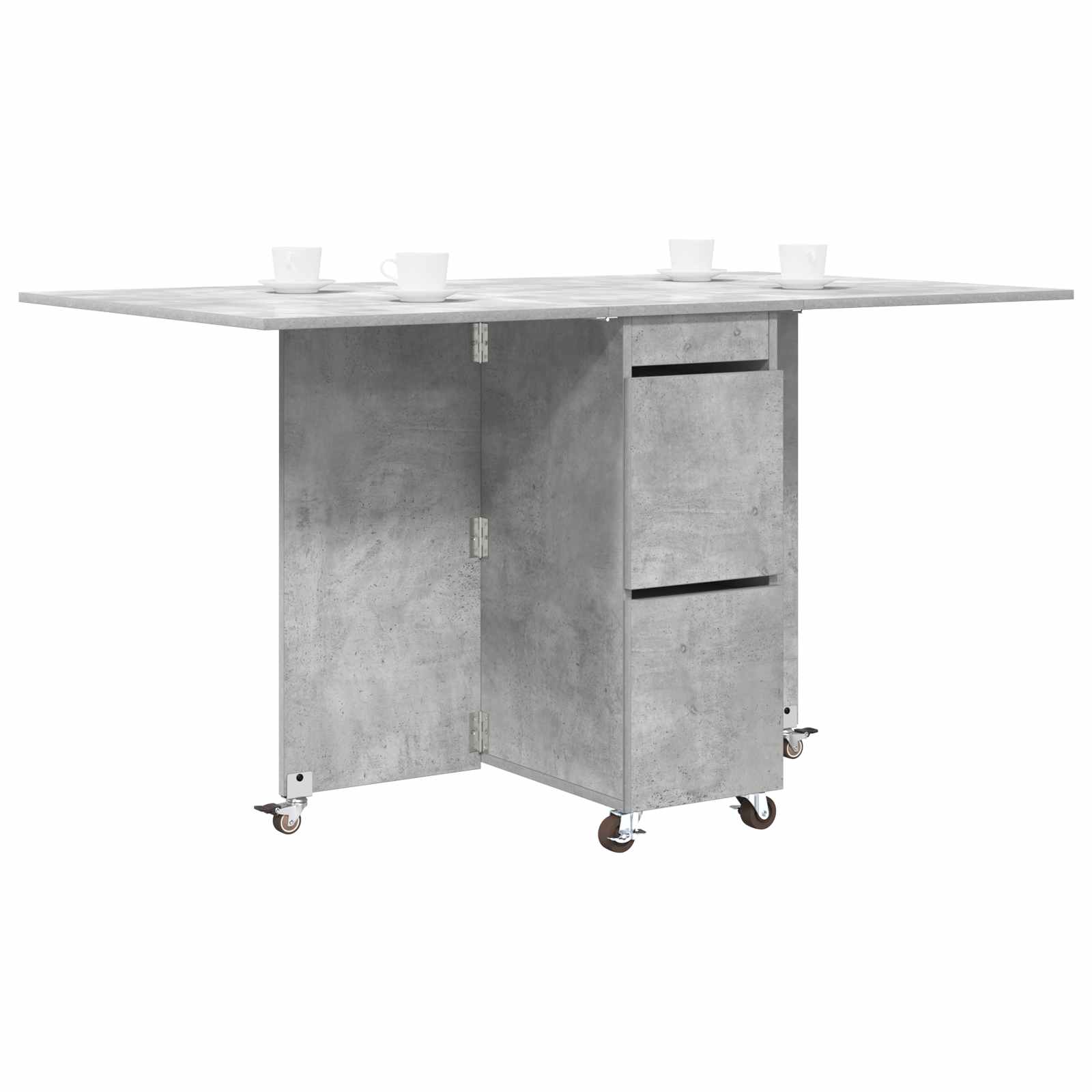 vidaXL Esstisch 2 pcs 140 x 80 x 77 cm Holzwerkstoff Betongrau