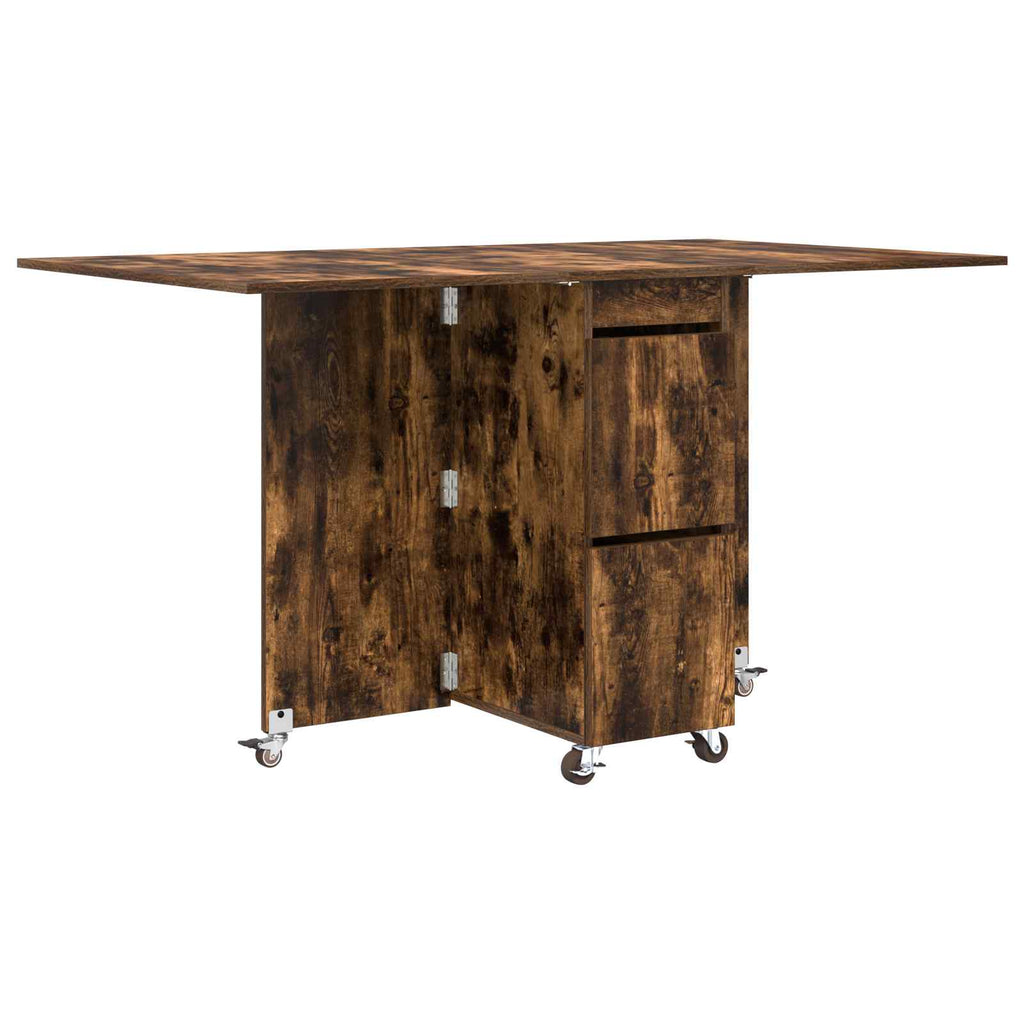 vidaXL Esstisch 2 pcs 140 x 80 x 77 cm Holzwerkstoff Geräucherte Eiche