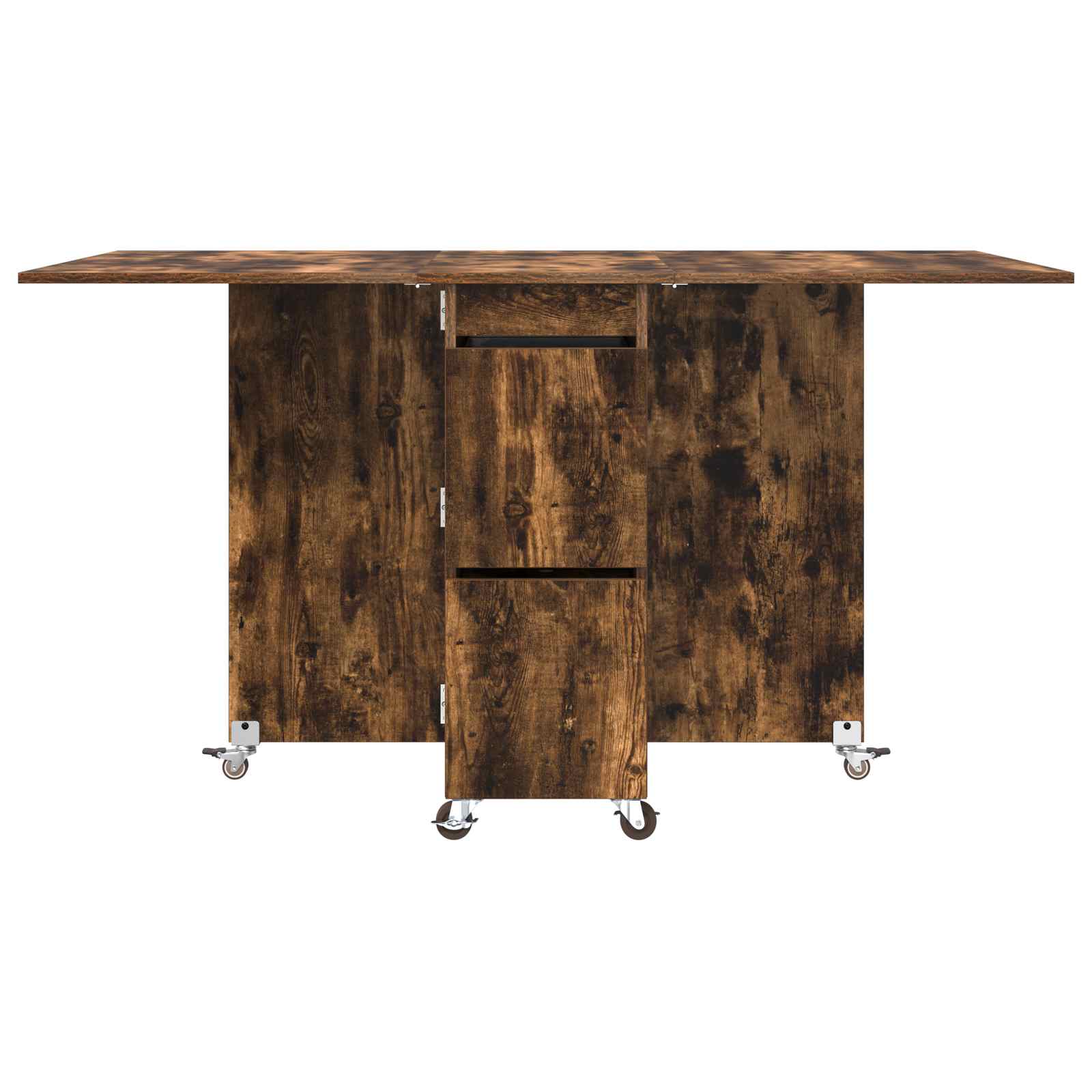 vidaXL Esstisch 2 pcs 140 x 80 x 77 cm Holzwerkstoff Geräucherte Eiche