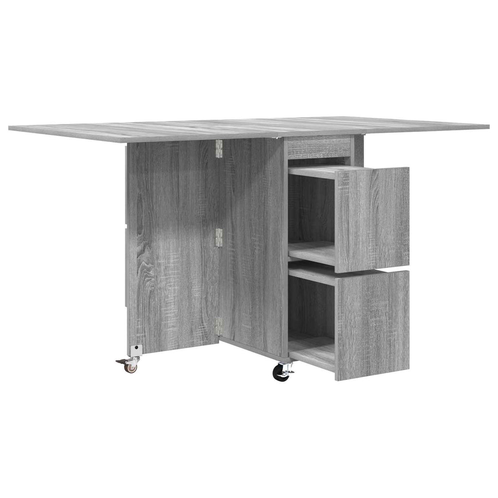 vidaXL Esstisch 2 pcs 140 x 80 x 77 cm Holzwerkstoff Grau Sonoma