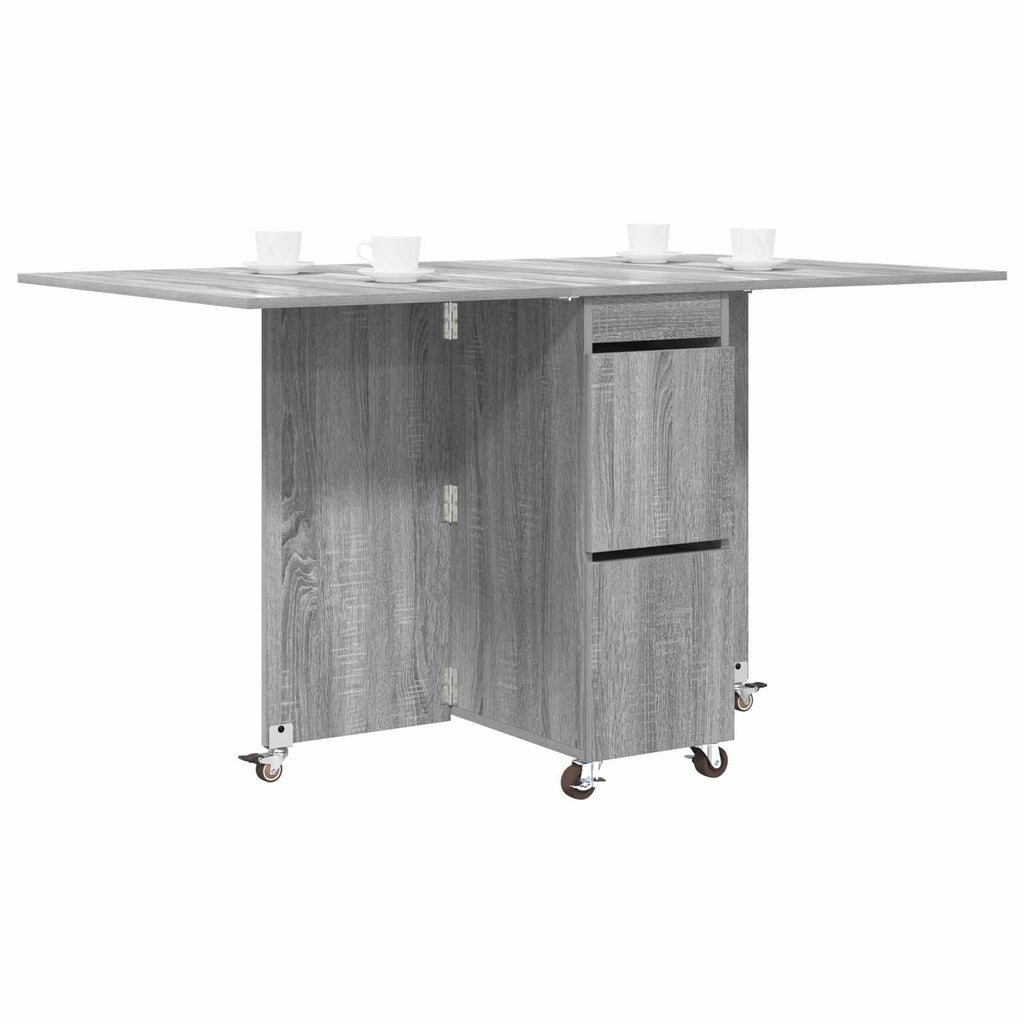 vidaXL Esstisch 2 pcs 140 x 80 x 77 cm Holzwerkstoff Grau Sonoma