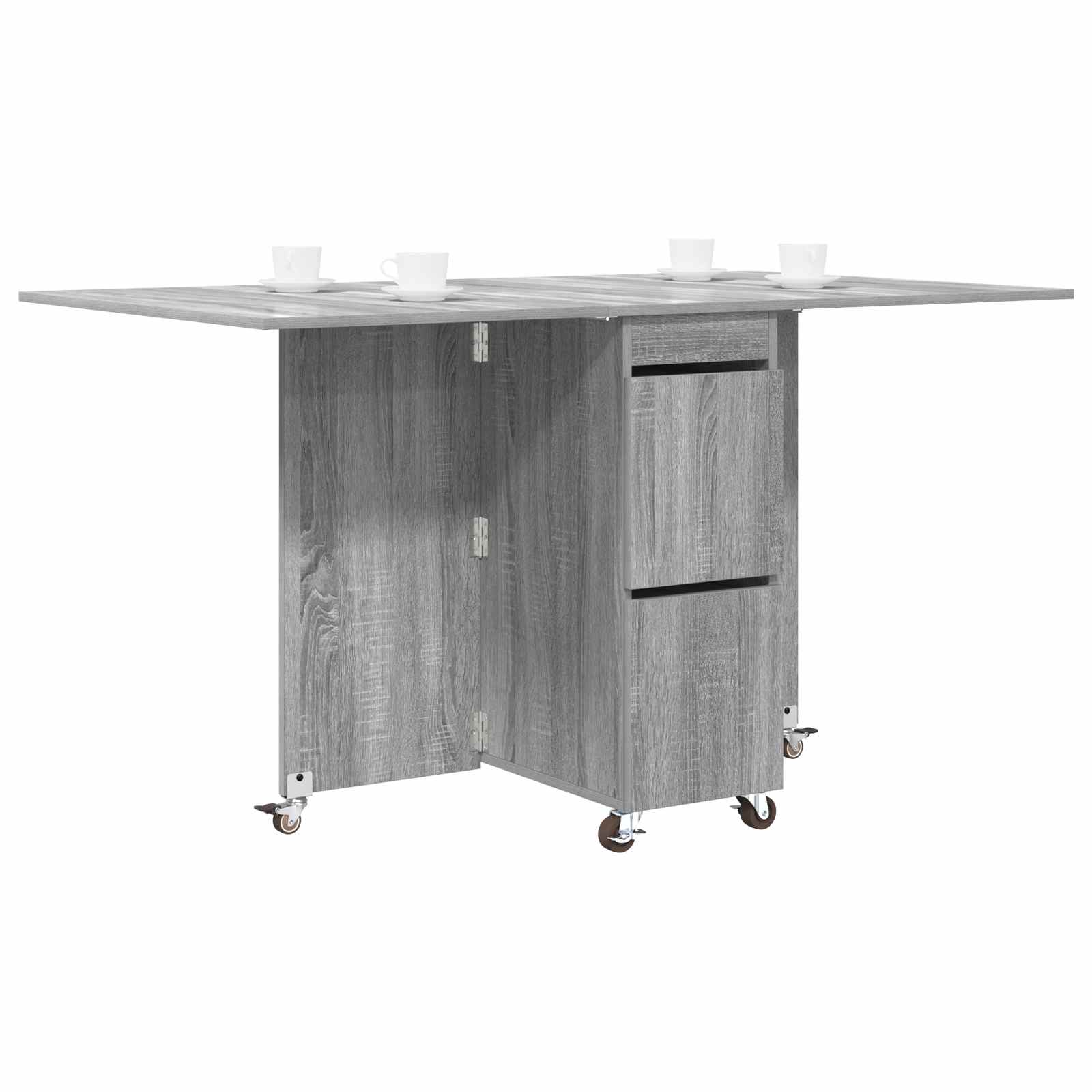 vidaXL Esstisch 2 pcs 140 x 80 x 77 cm Holzwerkstoff Grau Sonoma