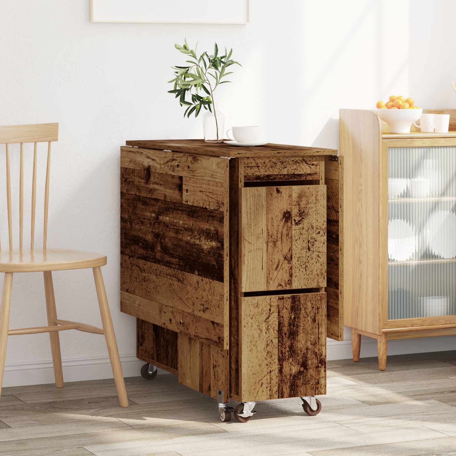 vidaXL Esstisch 2 pcs 140 x 80 x 77 cm Holzwerkstoff Altholz