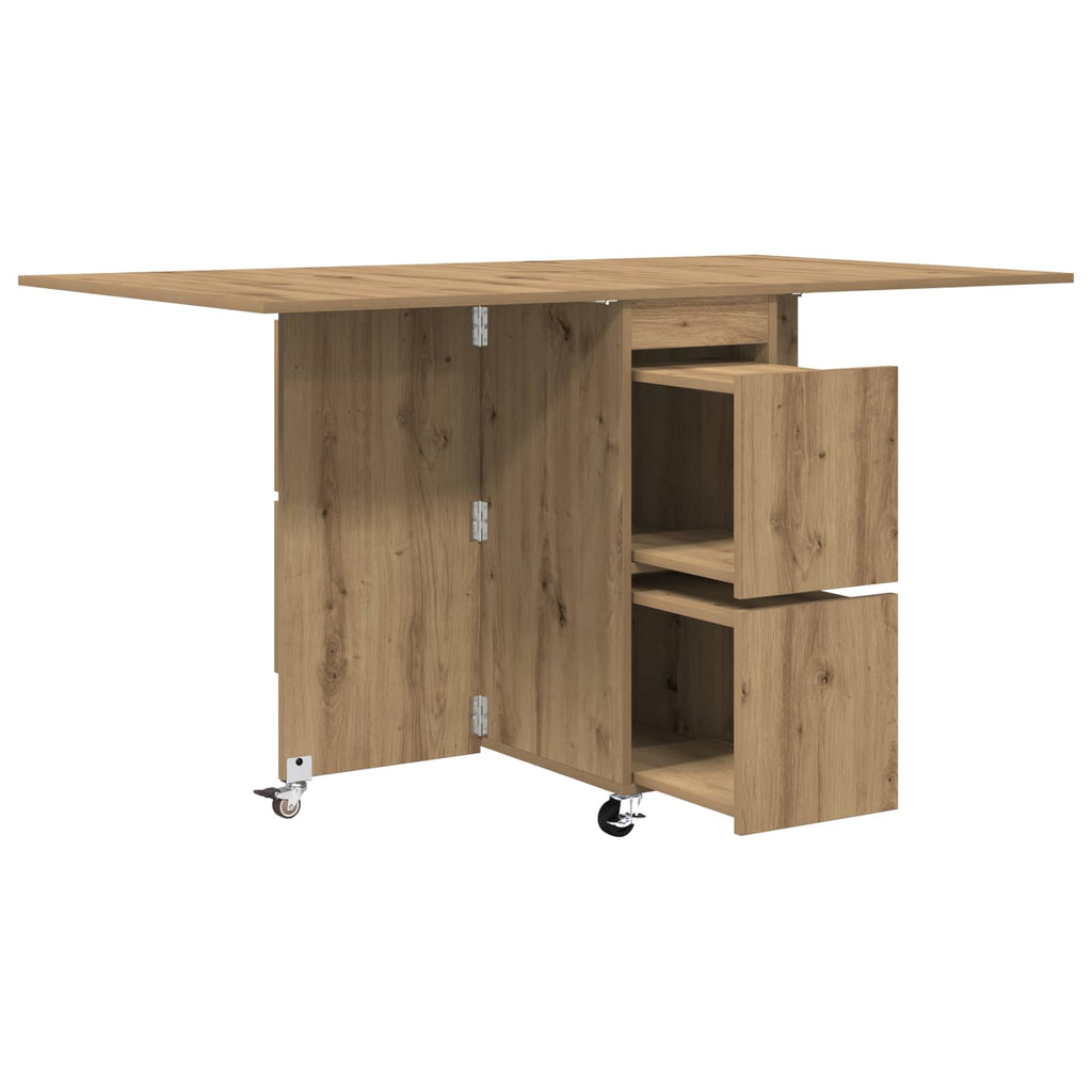 vidaXL Esstisch 2 pcs 140 x 80 x 77 cm Holzwerkstoff Artisan-Eiche