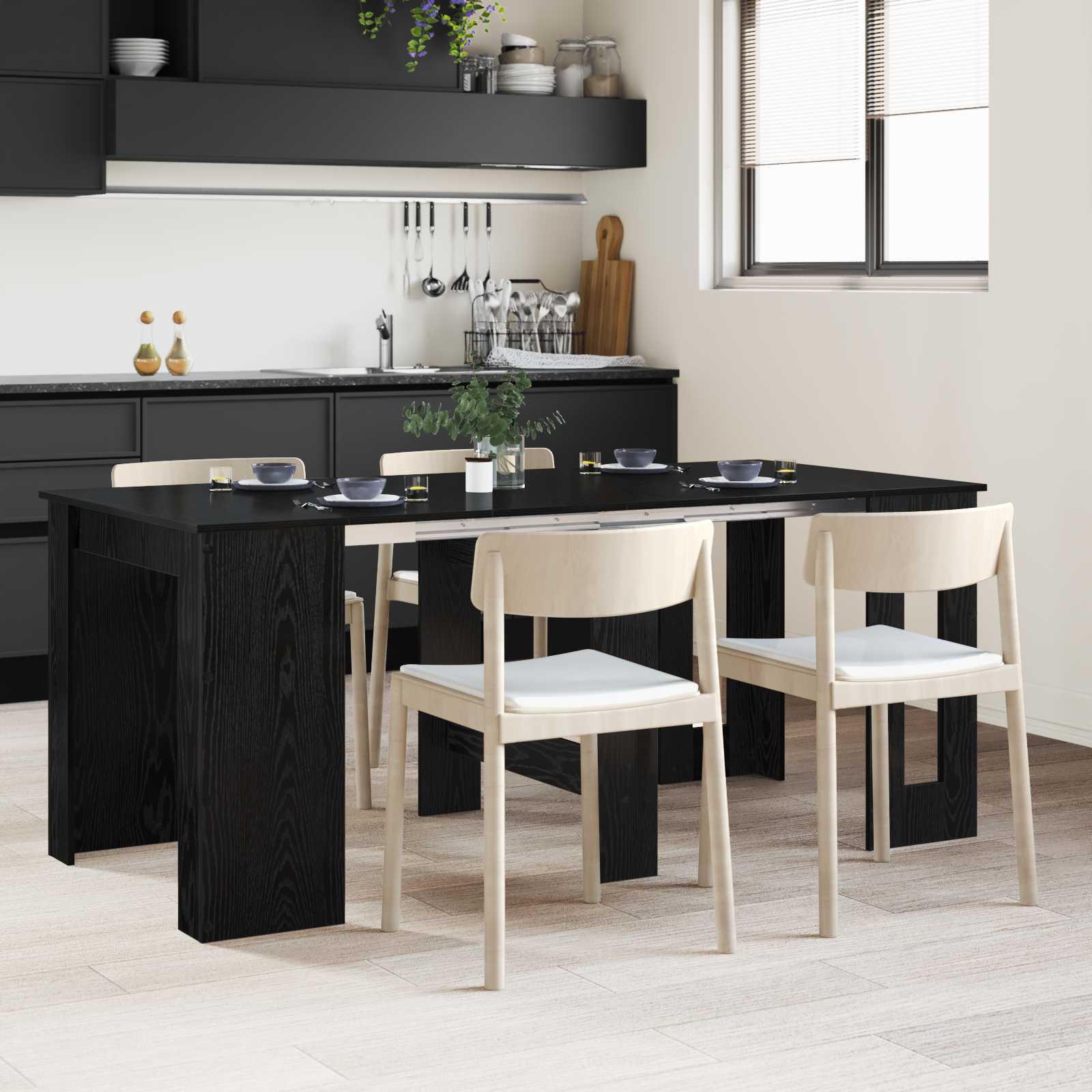vidaXL Esstisch 180 x 85 x 75 cm Holzwerkstoff Schwarze Eiche