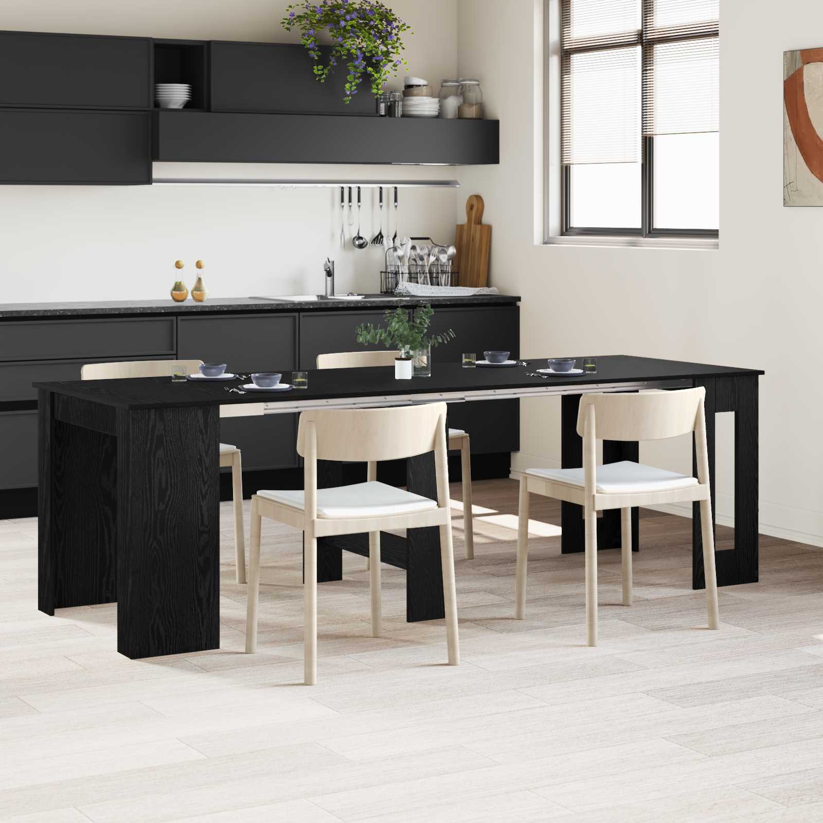 vidaXL Esstisch 180 x 85 x 75 cm Holzwerkstoff Schwarze Eiche