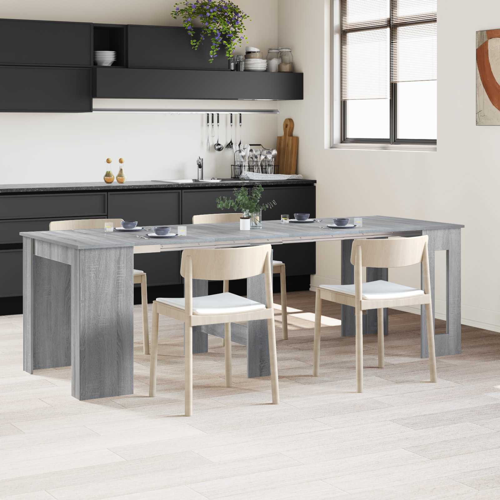 vidaXL Esstisch 180 x 85 x 75 cm Holzwerkstoff Grau Sonoma