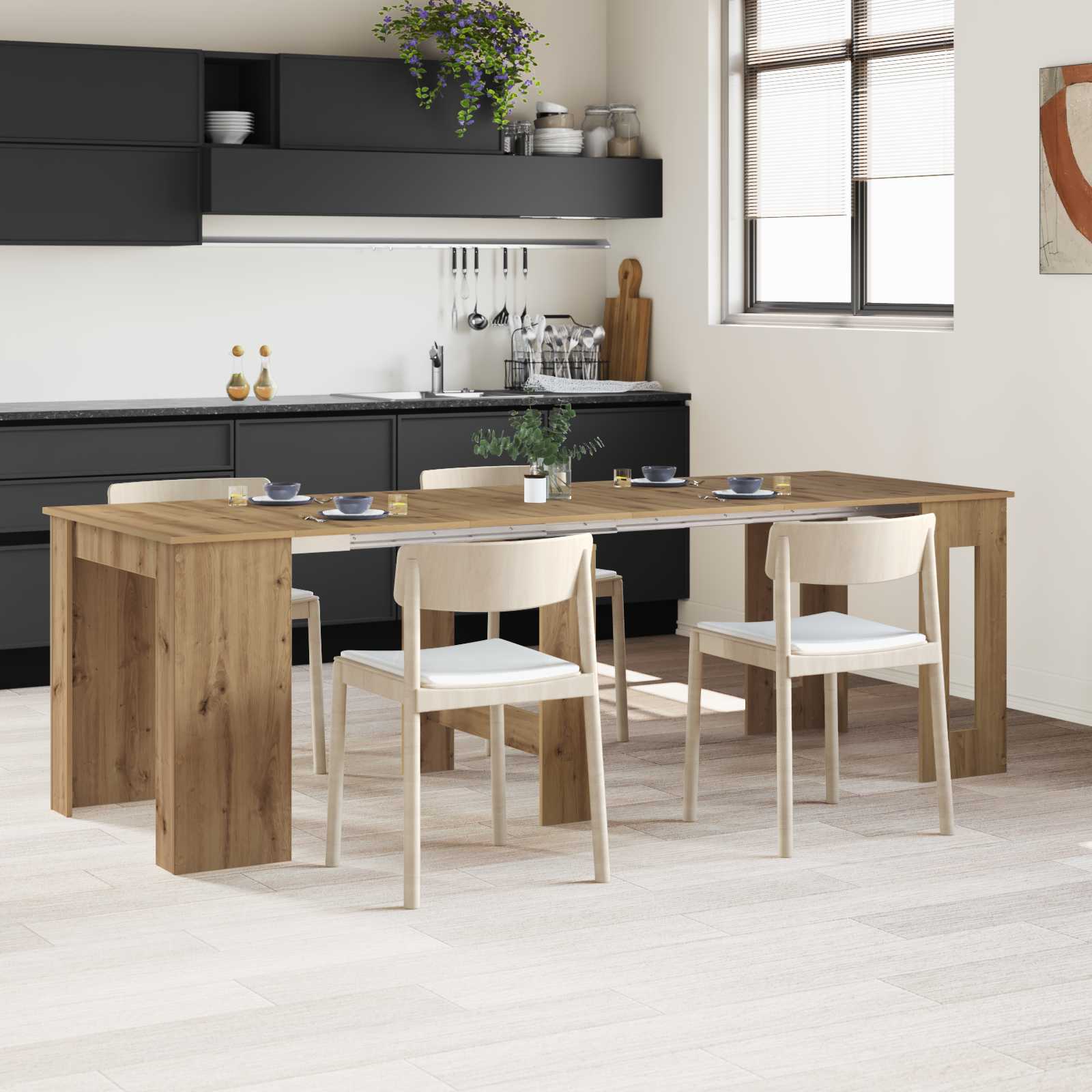 vidaXL Esstisch 180 x 85 x 75 cm Holzwerkstoff Artisan-Eiche