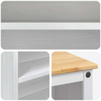 vidaXL Küchentrolley 2 pcs Weiß und Honigwachs 112 x 77 x 91,5 cm