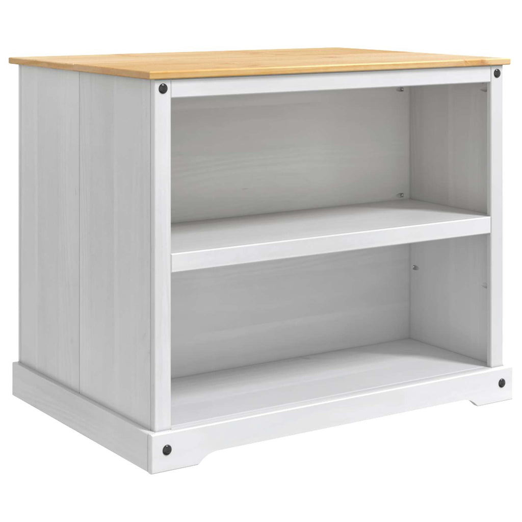 vidaXL Küchentrolley 2 pcs Weiß und Honigwachs 112 x 77 x 91,5 cm