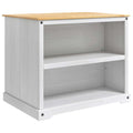 vidaXL Küchentrolley 2 pcs Weiß und Honigwachs 112 x 77 x 91,5 cm