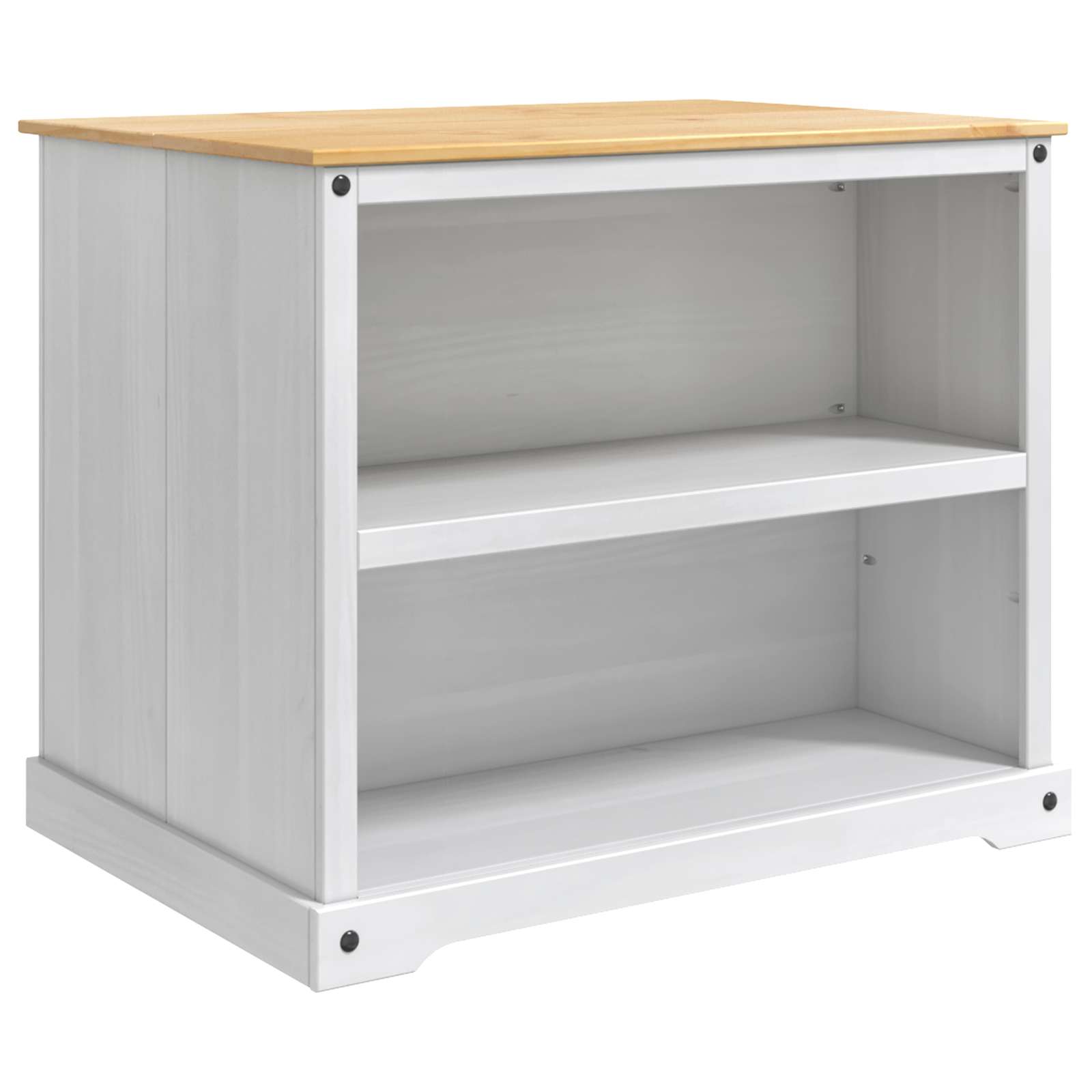 vidaXL Küchentrolley 2 pcs Weiß und Honigwachs 112 x 77 x 91,5 cm