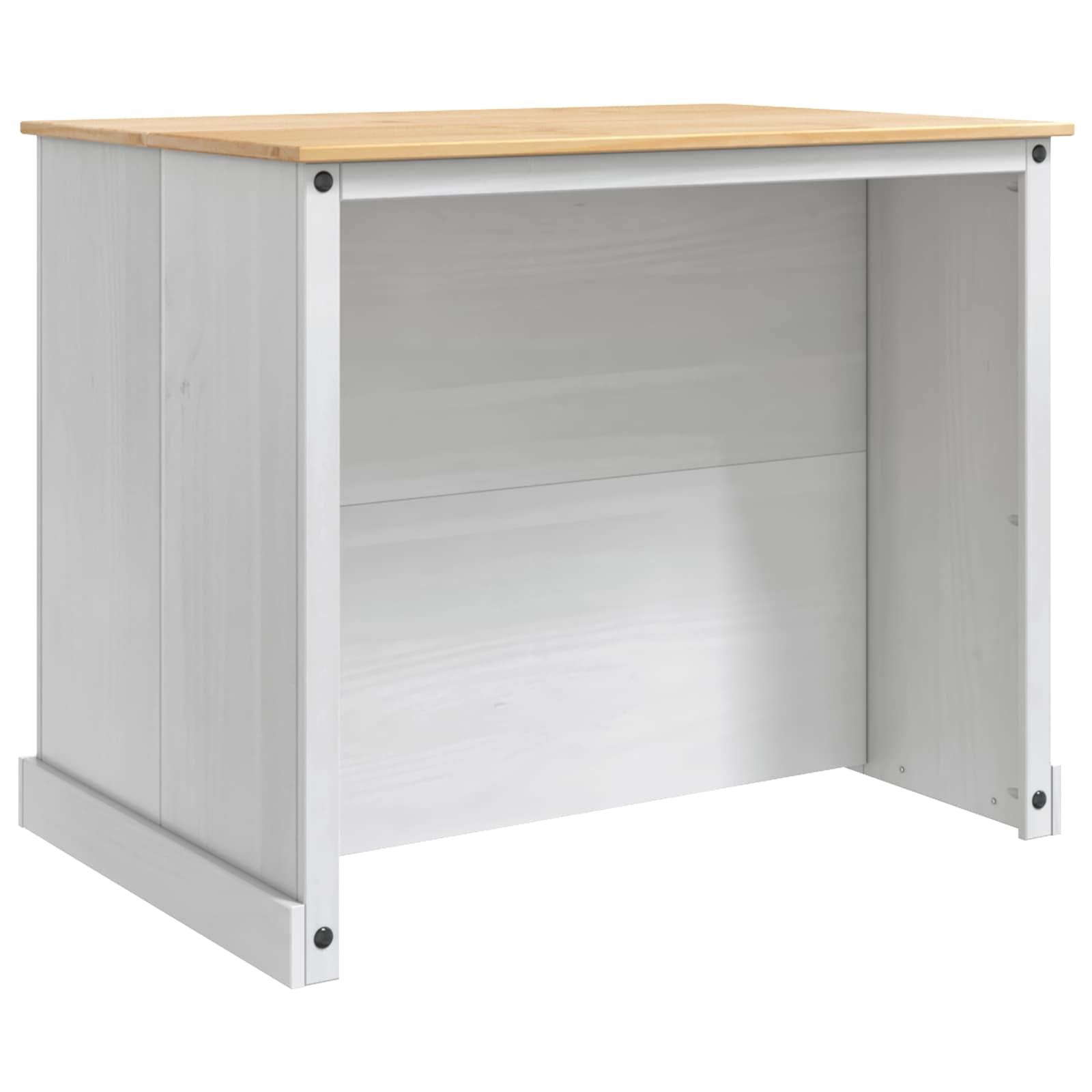 vidaXL Küchentrolley 2 pcs Weiß und Honigwachs 112 x 77 x 91,5 cm